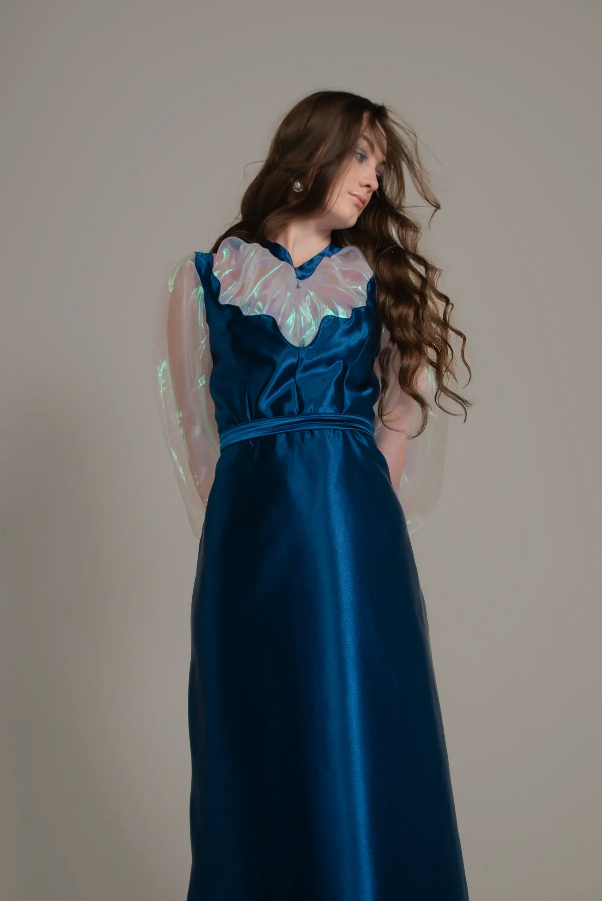 Blue dress front portrait