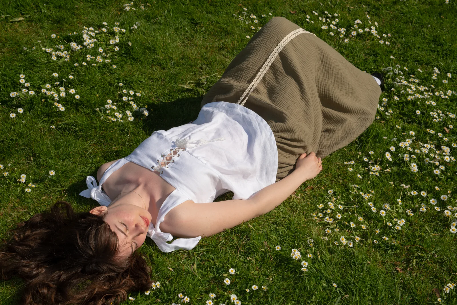 Eden collection garment photographed in grass