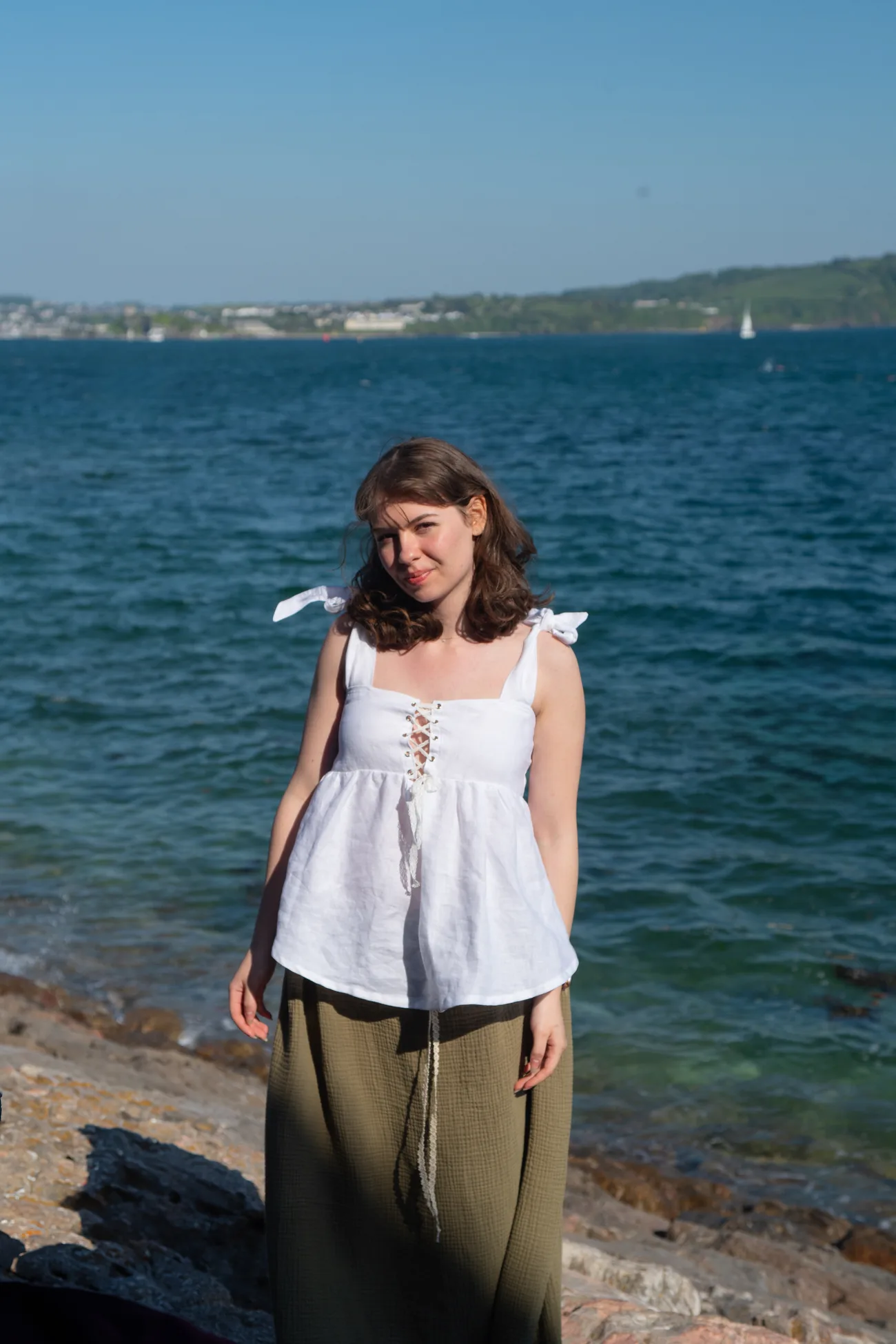 Eden collection white top by the sea